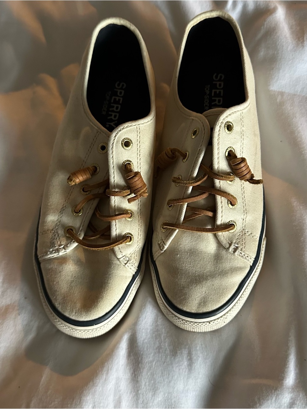 Off White Sperry Shoes